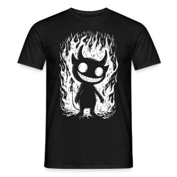 Grinning Devil Cartoon – Black Humor Devil - Men's T-Shirt - black - Front - AI Model Male 178 light (178cm)