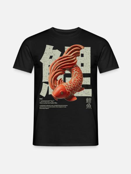 Japanese Koi Fish – Happiness & Transformation - Men's T-Shirt - black