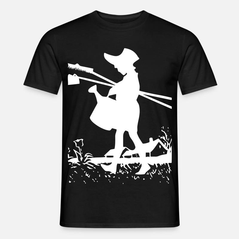 Gartenarbeit - Gießkanne - Harke - Garten - Männer T-Shirt - Schwarz