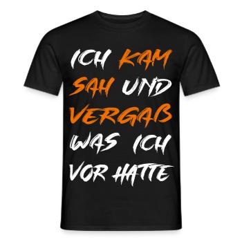 Ich kam sah und vergaß - Männer T-Shirt - Schwarz - Vorne - AI Model Male 178 light (178cm)