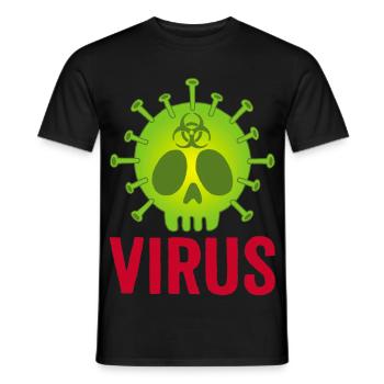 Tête de mort virus - T-shirt homme - noir - Devant - AI Model Male 178 light (178cm)