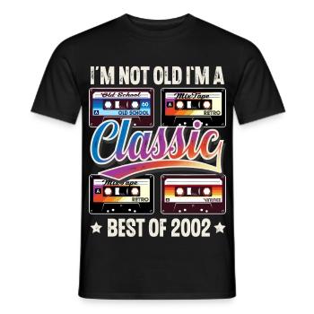 2002 Geburtsjahr Geburtstag Kassette Vintage - Männer T-Shirt - Schwarz - Vorne - AI Model Male 178 light (178cm)
