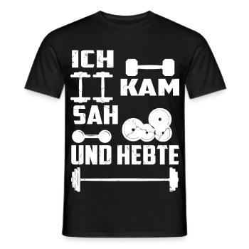 Ich kam sah und Hebte - Männer T-Shirt - Schwarz - Vorne - AI Model Male 178 light (178cm)