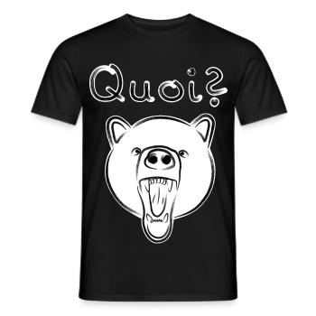 Ours Grizzli avec QUOI? - brillant - T-shirt homme - noir - Devant - AI Model Male 178 light (178cm)