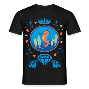 Insigne d’hippocampe Diamond - T-shirt homme - noir - Devant - AI Model Male 178 light (178cm)