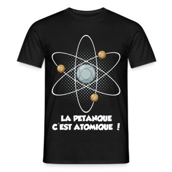 la pétanque c'est atomique ! - T-shirt homme - noir - Devant - AI Model Male 178 light (178cm)