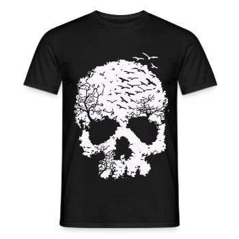 Tree of Life Skull Illustration - Men's T-Shirt - black - Front - AI Model Male 178 light (178cm)