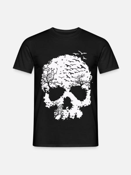 Tree of Life Skull Illustration - Men's T-Shirt - black