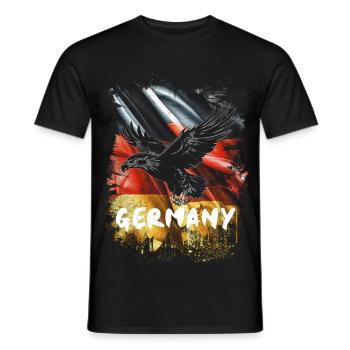 German eagle with Germany flag - Men's T-Shirt - black - Front - AI Model Male 178 light (178cm)