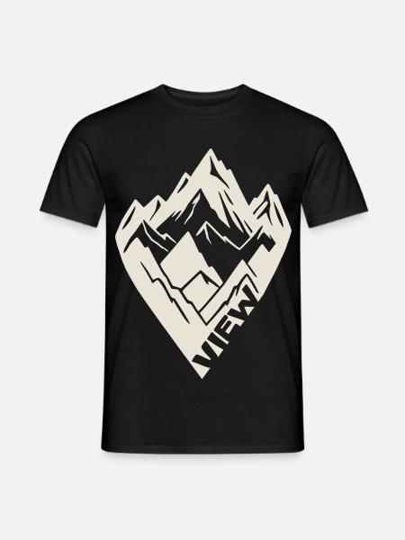Bergblick [Weiß] - Männer T-Shirt - Schwarz