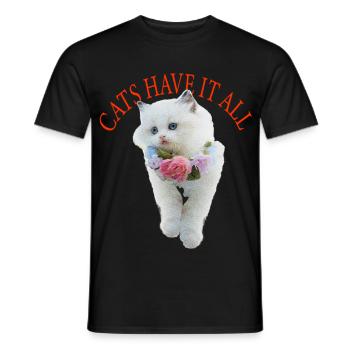 Sassy Katze - Männer T-Shirt - Schwarz - Vorne - AI Model Male 178 light (178cm)