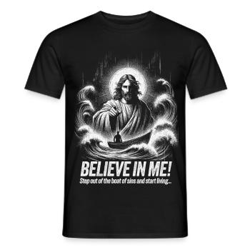 Inspirer la foi de Jésus Imprimer - T-shirt homme - noir - Devant - AI Model Male 178 light (178cm)