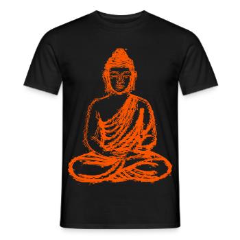 Buddha – Neon Glitch Spiritual Art - Männer T-Shirt - Schwarz - Vorne - AI Model Male 178 light (178cm)