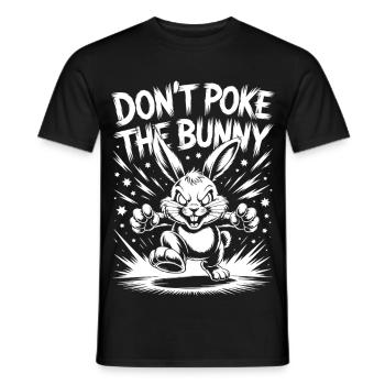 Motif de lapin humoristique sur imprimé - T-shirt homme - noir - Devant - AI Model Male 178 light (178cm)
