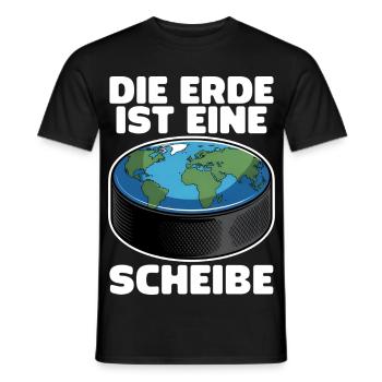 Eishockey Puck Scheibe Eishockeyteam - Men's T-Shirt - black - Front - AI Model Male 178 light (178cm)