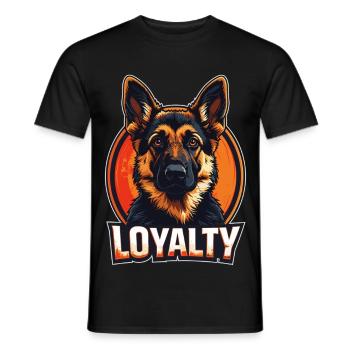Loyalty – Deutscher Schäferhund Design - Männer T-Shirt - Schwarz - Vorne - AI Model Male 178 light (178cm)