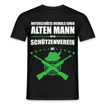 Gift for Old Man in the Shooting Club | Retro - Men's T-Shirt - black - Front - AI Model Male 178 light (178cm)