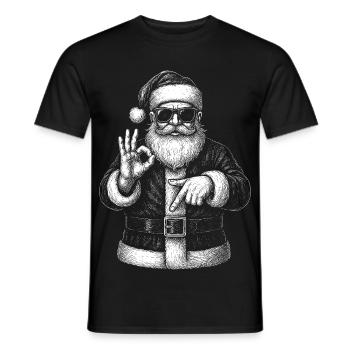 Santa six seven Zeichen Schwarz Weiß - Männer T-Shirt - Schwarz - Vorne - AI Model Male 178 light (178cm)