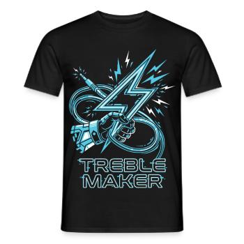 Treble Maker Digital Audio Pun Musician - Men's T-Shirt - black - Front - AI Model Male 178 light (178cm)