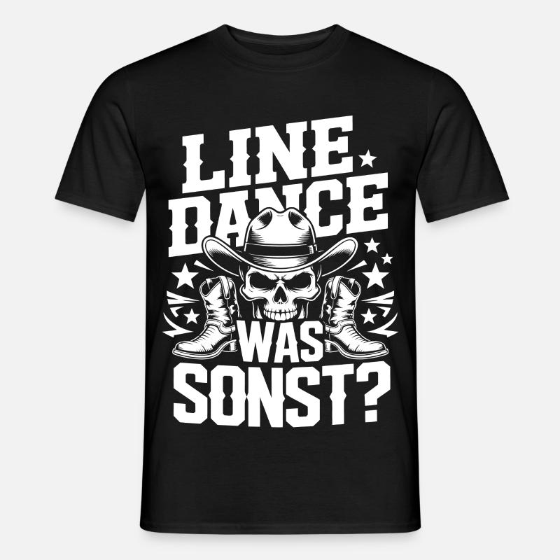 Line Dance Schädel Cowboy - Männer T-Shirt - Schwarz