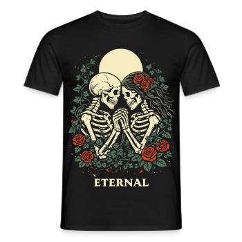 Eternal – Dark Love Skeleton Design im Gothic Stil - Männer T-Shirt - Schwarz - Vorne - AI Model Male 178 light (178cm)
