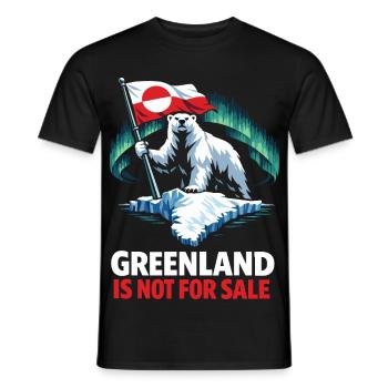 Drapeau de l’ours du Groenland Non à vendre - T-shirt homme - noir - Devant - AI Model Male 178 light (178cm)