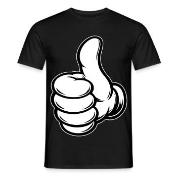OK Comic Daumenhoch Handsymbol  - Männer T-Shirt - Schwarz - Vorne - AI Model Male 178 light (178cm)