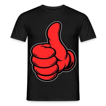 OK Comic Daumenhoch Handsymbol rot - Männer T-Shirt - Schwarz - Vorne - AI Model Male 178 light (178cm)