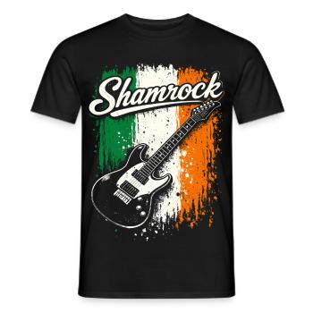 St Patrick E-Gitarre Irish Flag Rock - Männer T-Shirt - Schwarz - Vorne - AI Model Male 178 light (178cm)