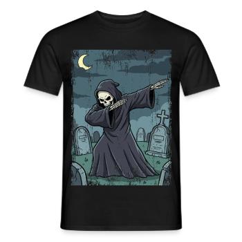 Faucheuse dans le cimetière nocturne - T-shirt homme - noir - Devant - AI Model Male 178 light (178cm)