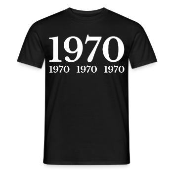 1970 - Men's T-Shirt - black - Front - AI Model Male 178 light (178cm)