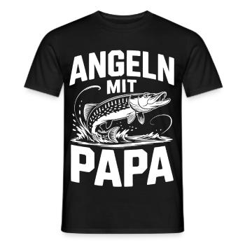 Angeln mit Papa – Großer Fang - Männer T-Shirt - Schwarz - Vorne - AI Model Male 178 light (178cm)