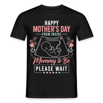 Cadeau Future Maman - Happy Mother's Day - T-shirt homme - noir - Devant - AI Model Male 178 light (178cm)