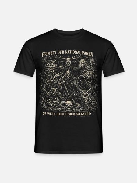 Proteger nuestros parques nacionales | Humor Horror Gótico - Camiseta hombre - negro