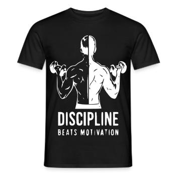 Discipline Beats Motivation - Men's T-Shirt - black - Front - AI Model Male 178 light (178cm)