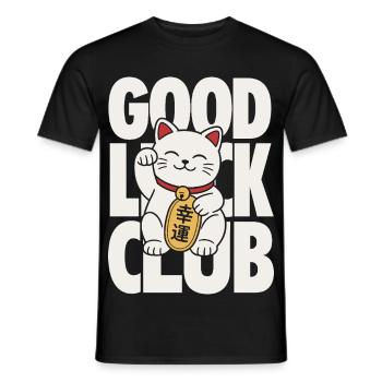Good Luck Club Lucky Cat Design - Männer T-Shirt - Schwarz - Vorne - AI Model Male 178 light (178cm)