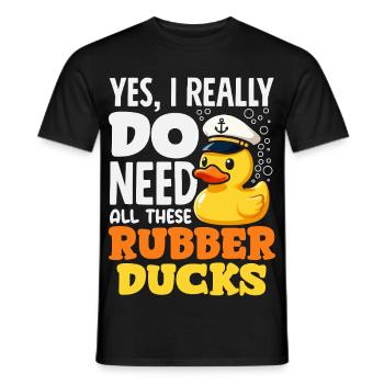 Motifs drôles de canards Citons amoureux de canards - T-shirt homme - noir - Devant - AI Model Male 178 light (178cm)
