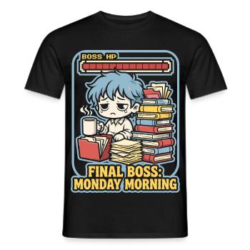 Final Monday Morning Gamer - Männer T-Shirt - Schwarz - Vorne - AI Model Male 178 light (178cm)