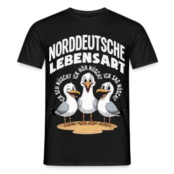 Moin Moin Norden - Maritimes Norddeutsch Design - Männer T-Shirt - Schwarz - Vorne - AI Model Male 178 light (178cm)
