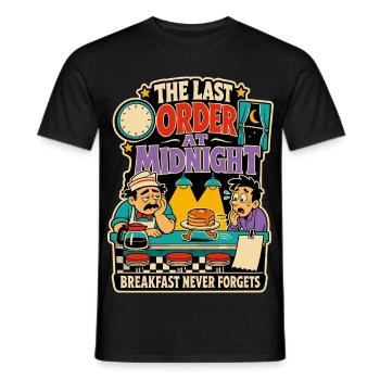 Last order at midnight – Diner Humor - Men's T-Shirt - black - Front - AI Model Male 178 light (178cm)