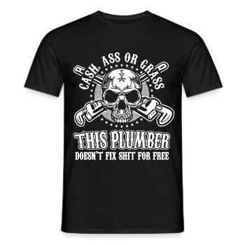 This Plumber Doesn't Fix For Free - Men's T-Shirt - black - Front - AI Model Male 178 light (178cm)