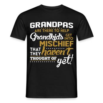 Grandpas Help Grandkids Into Mischief - Men's T-Shirt - black - Front - AI Model Male 178 light (178cm)