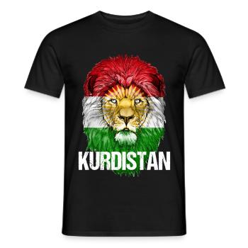 Kurdistan Flag,Kurdistan,Syria,Iraq,Iran,Flag - Men's T-Shirt - black - Front - AI Model Male 178 light (178cm)