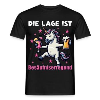 Conception de la fête de la licorne ivre - T-shirt homme - noir - Devant - AI Model Male 178 light (178cm)