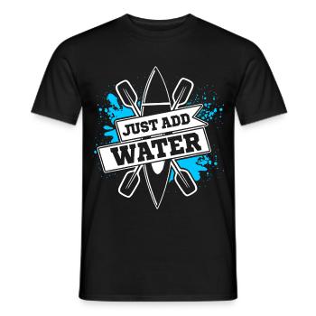 Just Add Water Kayaking - Men's T-Shirt - black - Front - AI Model Male 178 light (178cm)