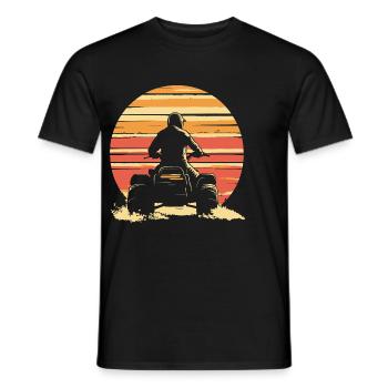 Quad quad coucher de soleil vintage - T-shirt homme - noir - Devant - AI Model Male 178 light (178cm)