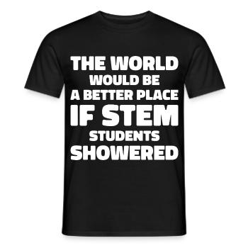 STEM Students Shower Humor & Funny For Students - T-shirt homme - noir - Devant - AI Model Male 178 light (178cm)