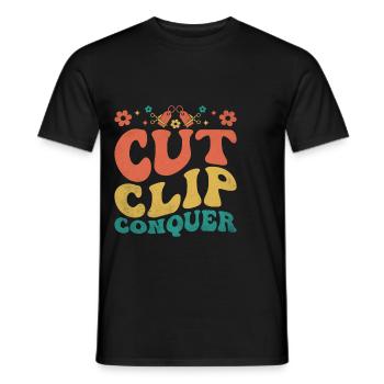 Cut Clip Conquer Couponer Shopper Geld sparen - Männer T-Shirt - Schwarz - Vorne - AI Model Male 178 light (178cm)
