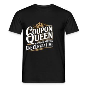 Coupon Queen Sparen Sie Geld Clip für Clip - Männer T-Shirt - Schwarz - Vorne - AI Model Male 178 light (178cm)