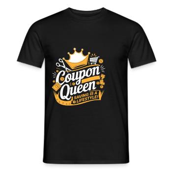 Coupon Queen Saving ist ein Lifestyle-Couponer-Shop - Männer T-Shirt - Schwarz - Vorne - AI Model Male 178 light (178cm)